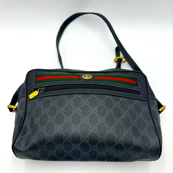 Vtg Gucci Black Supreme Ophidia PVC Guccisima Web Small Shoulder Crossbody Bag - Picture 8 of 16